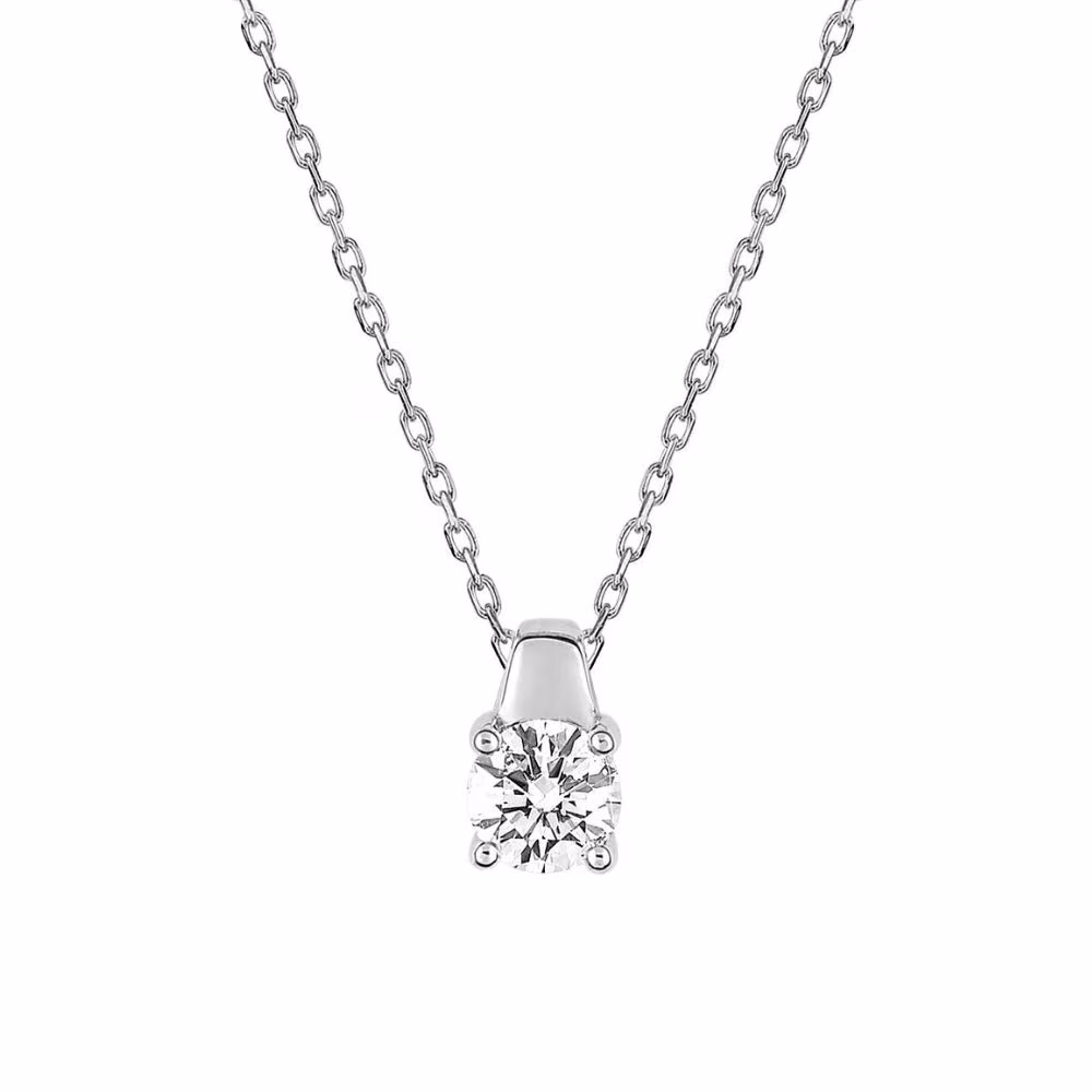 Collier Or Blanc Diamant 0.30ct Inès