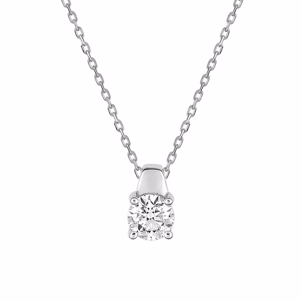 Collier diamant 0.40ct, Inès Or Blanc