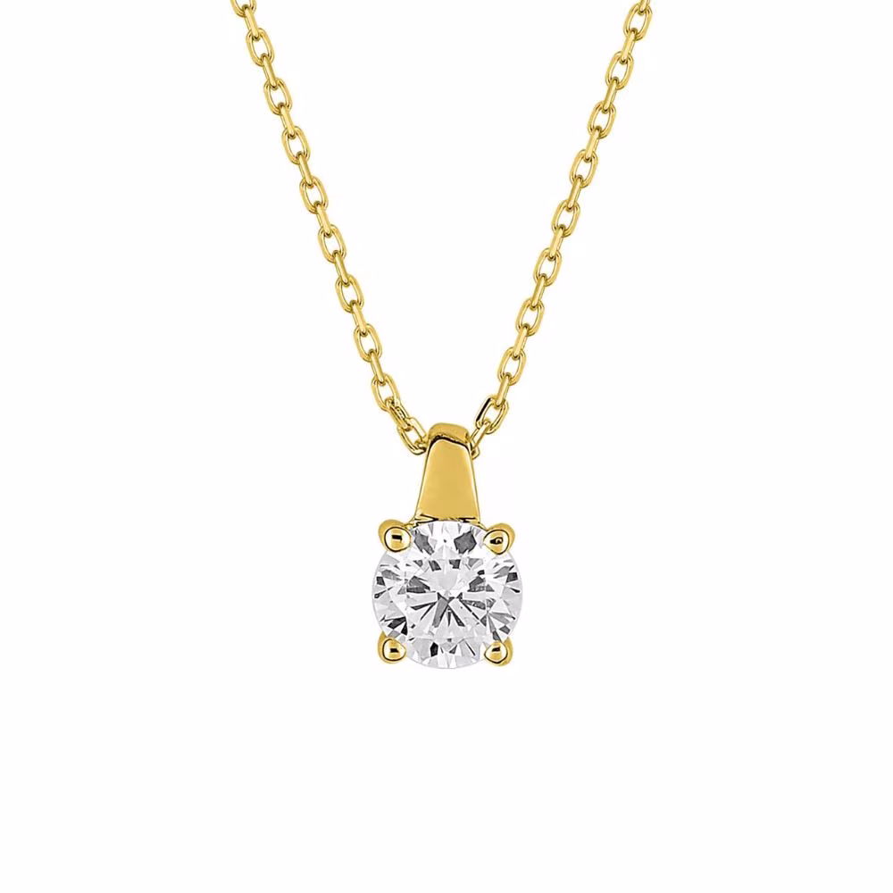 Collier Solitaire Oxyde Or Jaune 375 – Image 3