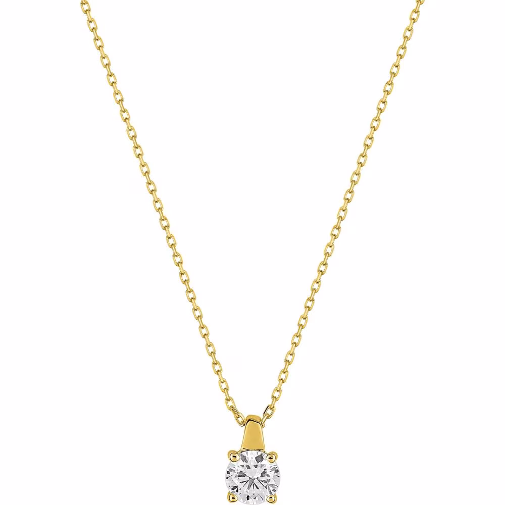 Collier Solitaire Oxyde Or Jaune 375 – Image 2