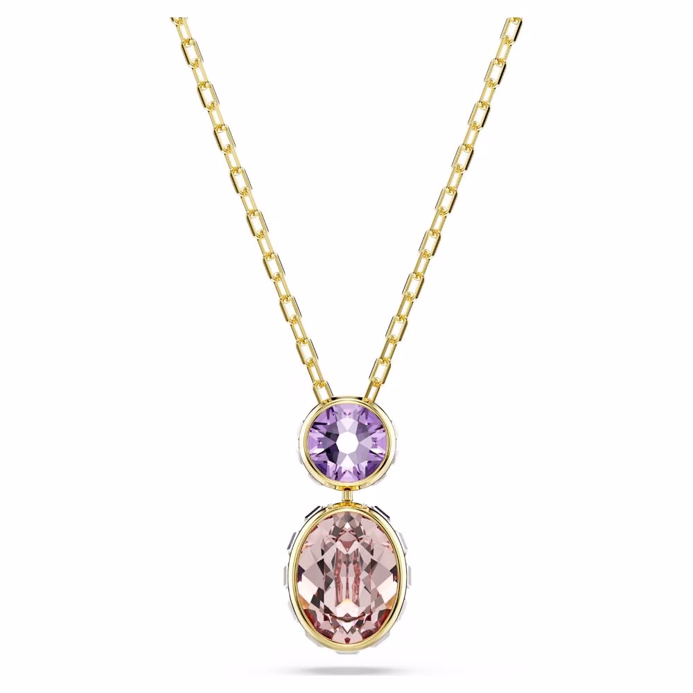 Collier Swarovski Chroma, doré, multicolore