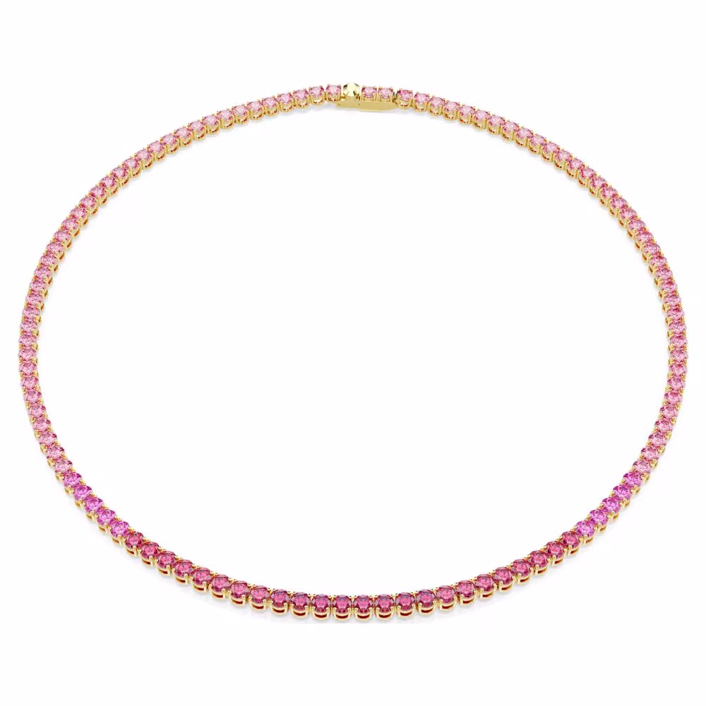 Collier Swarovski Tennis Matrix, rose degradé, doré