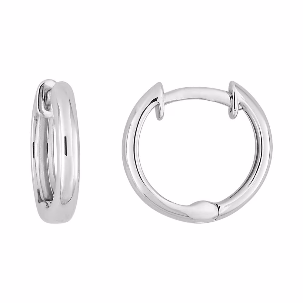 Créoles argent rhodié, fil rond, ouvrantes