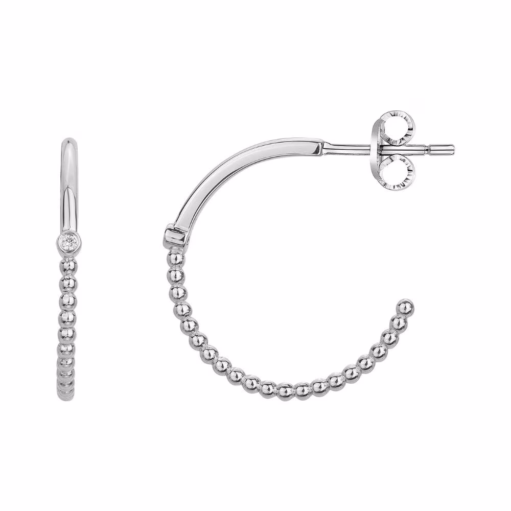 Demi Créoles Indécise La Garçonne Diamant, argent