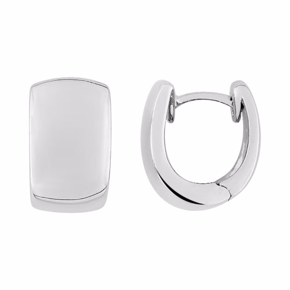 Créoles larges, argent rhodié, ouvrantes