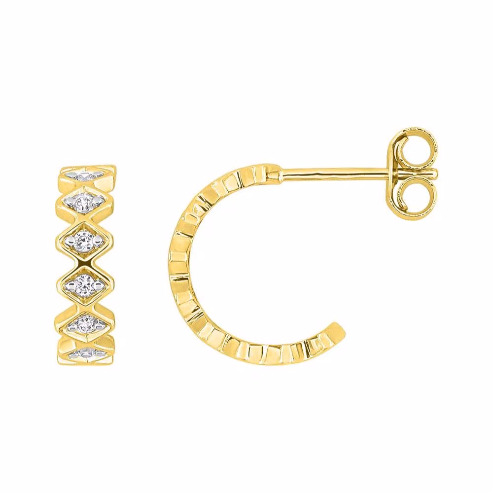 Demi Créoles Diamants Anaé Or Jaune