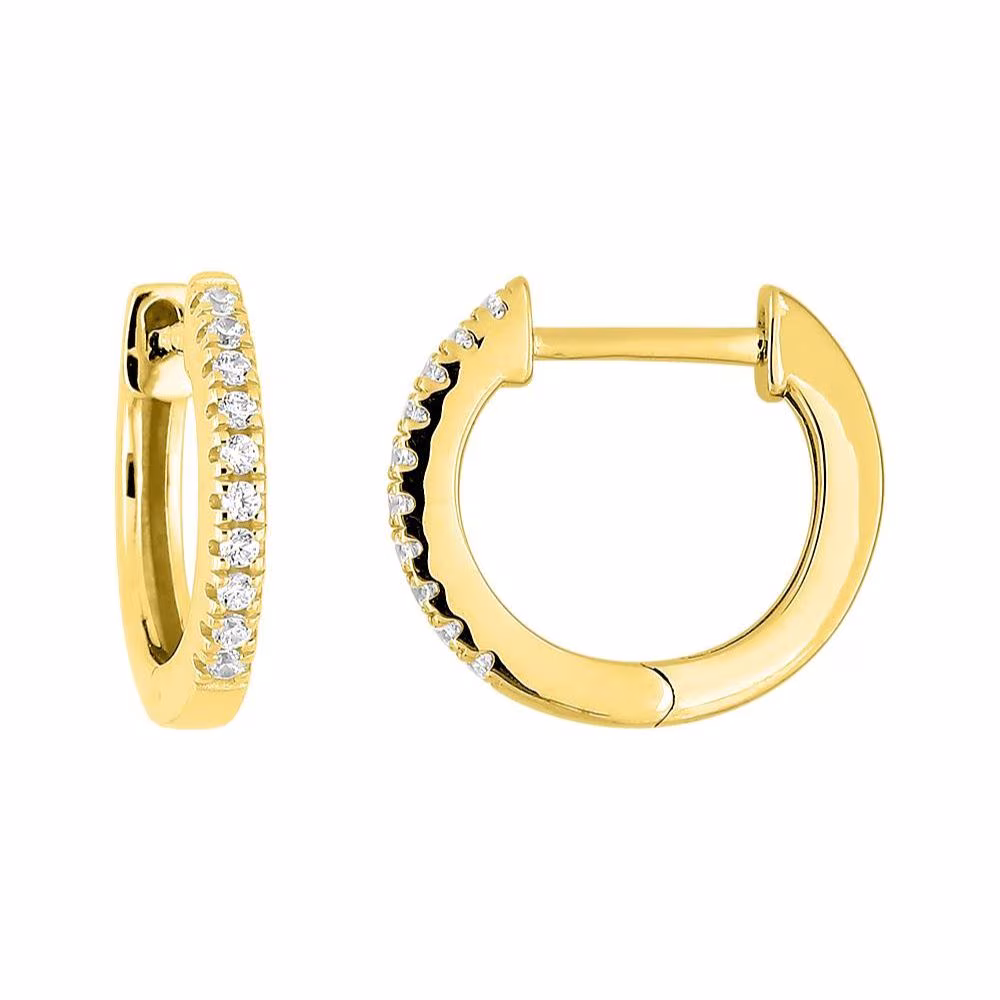 Petites Créoles Diamants Or Jaune