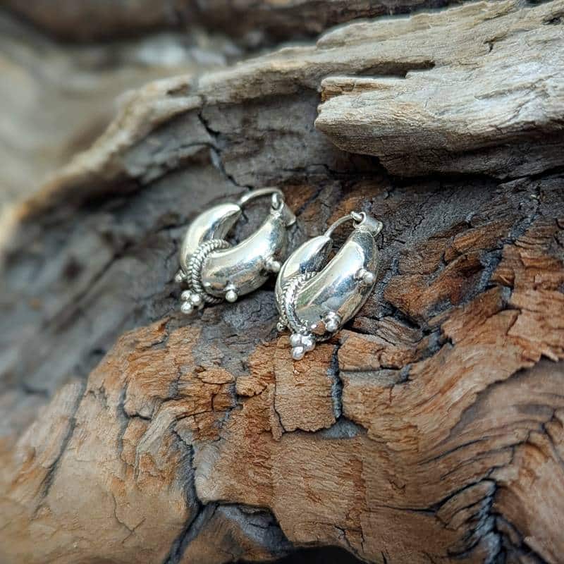 Créoles ethniques argent PUSHKAR – Image 4