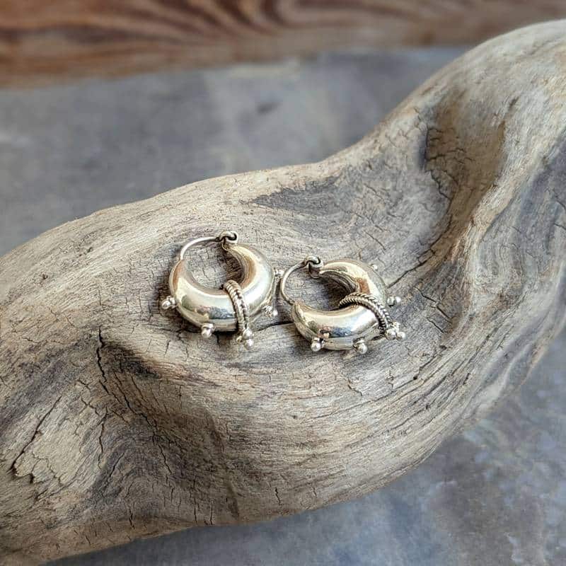 Créoles ethniques argent PUSHKAR – Image 2