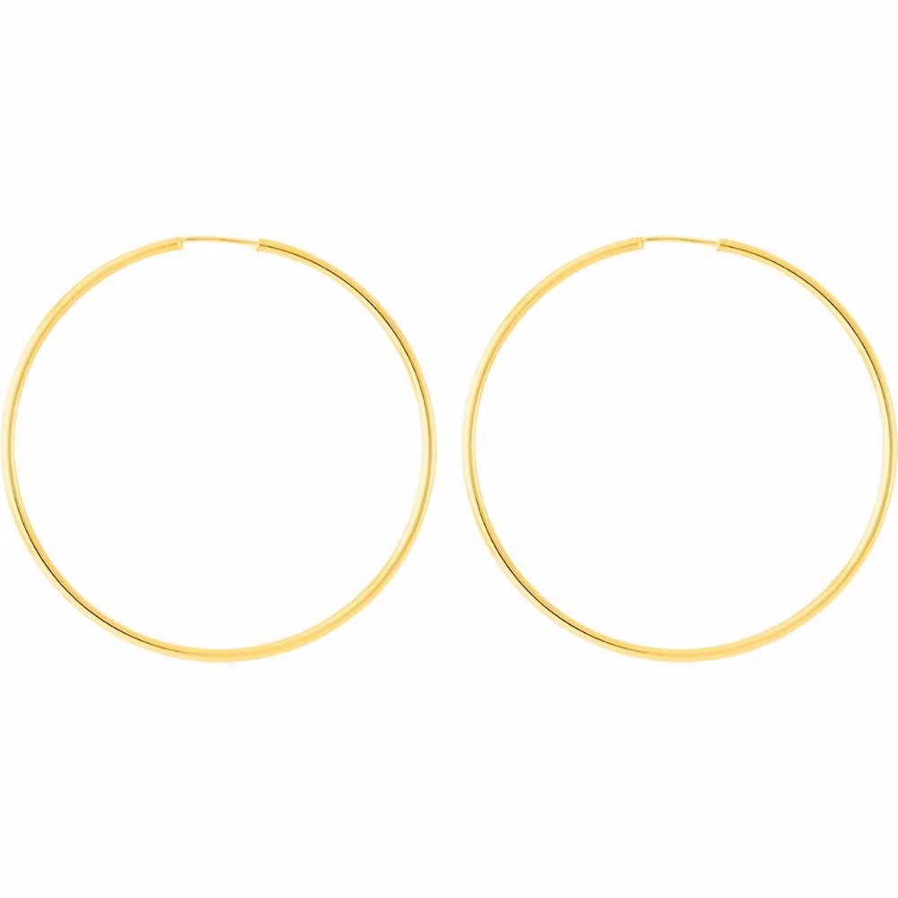 Créoles or jaune 9kt, fil rond de 1.5mm