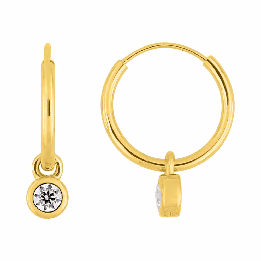 Créoles Or Jaune et Pampilles Diamants