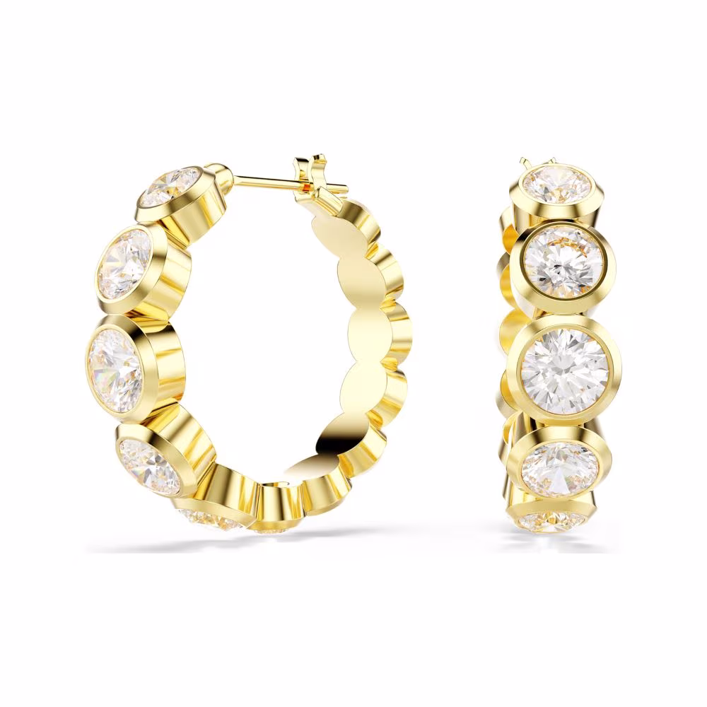 Créoles Swarovski Imber, dorées, blanc