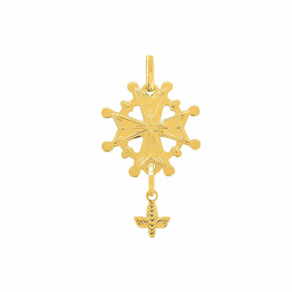 Croix Huguenote Or Jaune Petit Modèle – Image 2
