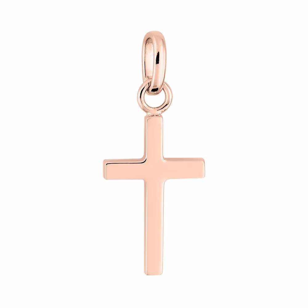 Croix Or Rose Fil Carré 16x10mm – Image 2