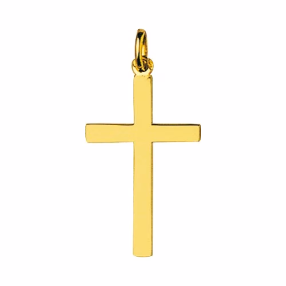 Croix Baton Or Jaune 18x14mm