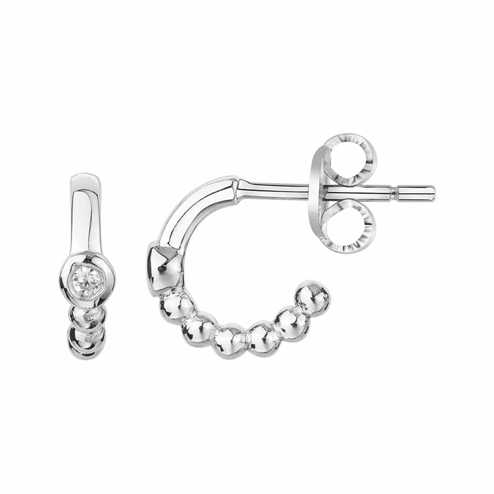 Mini Créoles Indécise La Garçonne Diamant, argent