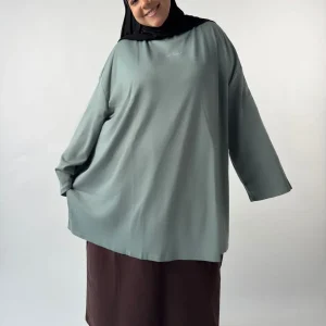 TEE SHIRT PYEONHAN VERT BLEU CLAIR