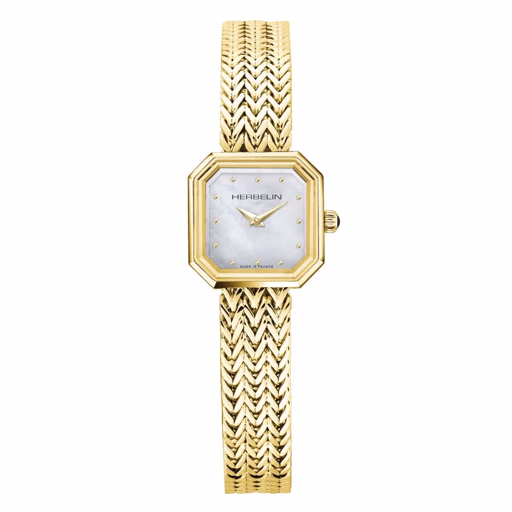 Montre Herbelin Octogone Dorée Nacre Blanche 17436BP19