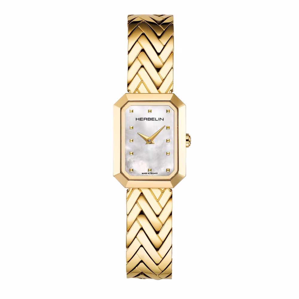 Montre Herbelin Octogone Rectangle Dorée 17446BP19