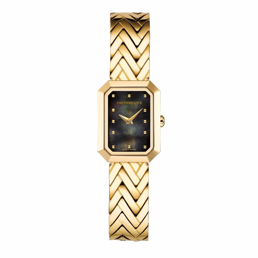 Montre Herbelin Octogone Rectangle Dorée 17446BP49