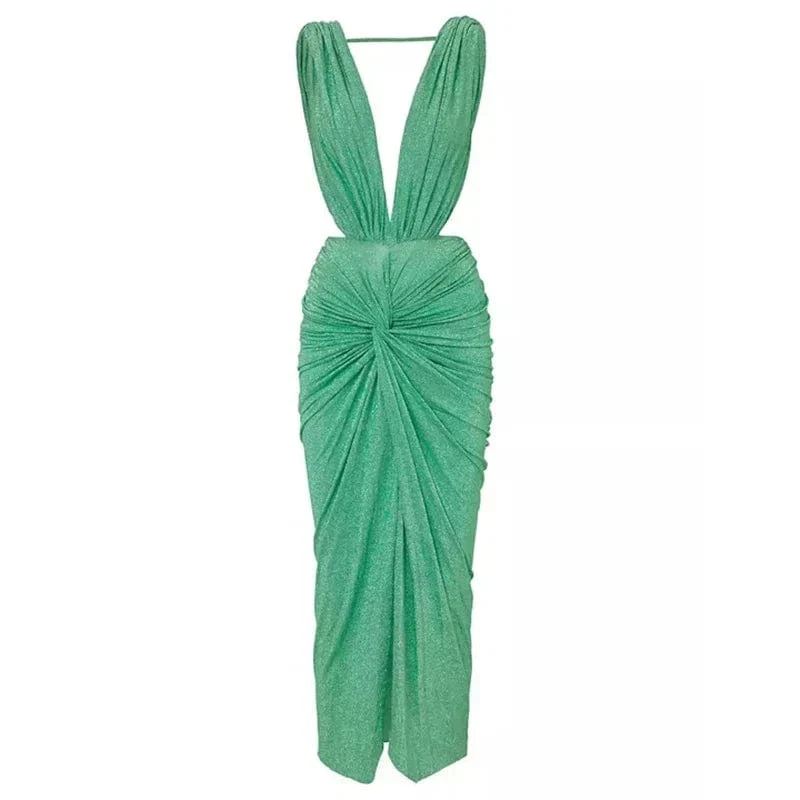 Maillot de bain sexy vert avec jupe assortie – Image 5