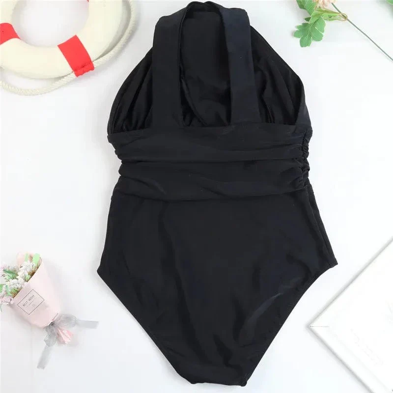 Maillot de bain 1 pièce noir haut croisé – Image 5