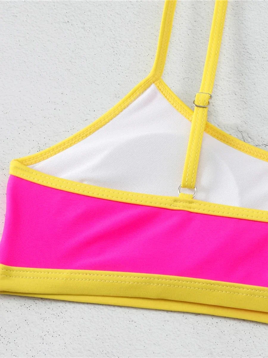 Maillot de bain deux pièces rose fluo – Image 8