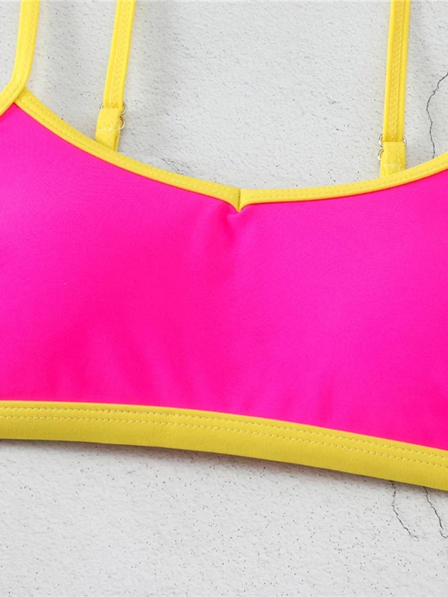 Maillot de bain deux pièces rose fluo – Image 6