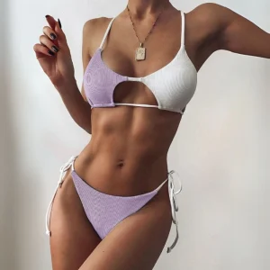 Maillot de bain femme bikini patchwork