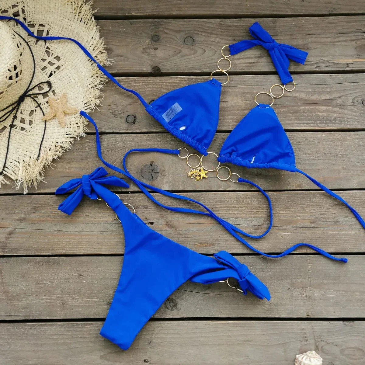Maillot de bain bikini sexy bleu – Image 4