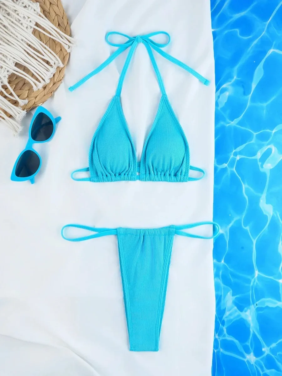 Maillot de bain femme bikini turquoise – Image 7
