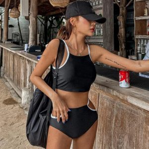 Maillot de bain femme brassière taille haute