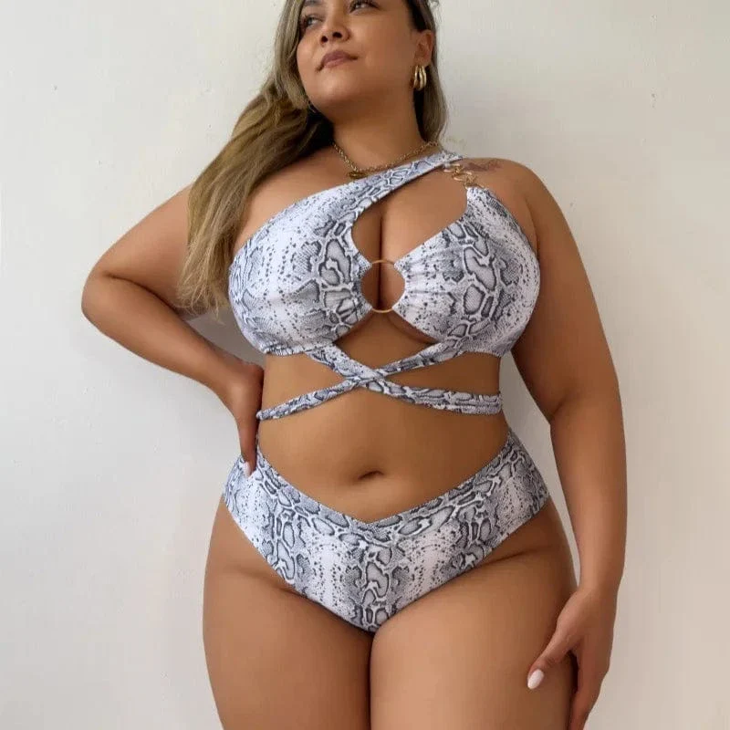 Maillot de bain femme grande taille python