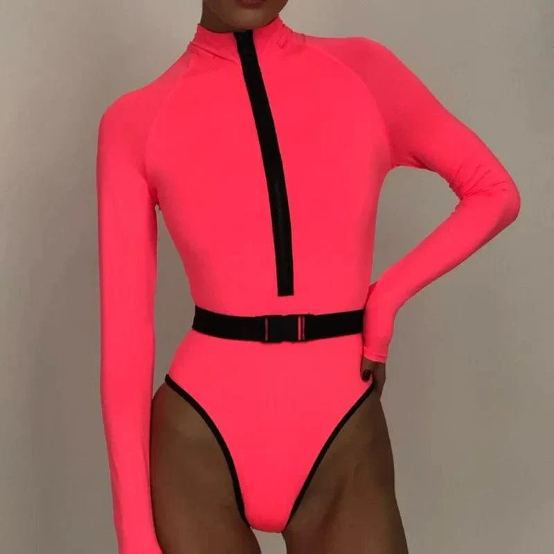 Maillot de bain surf manches longues couleurs fluo – Image 3