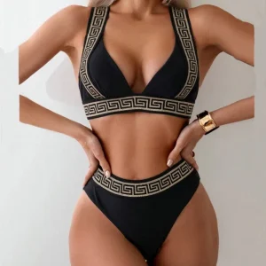Maillot de bain femme 2 pièces taille haute