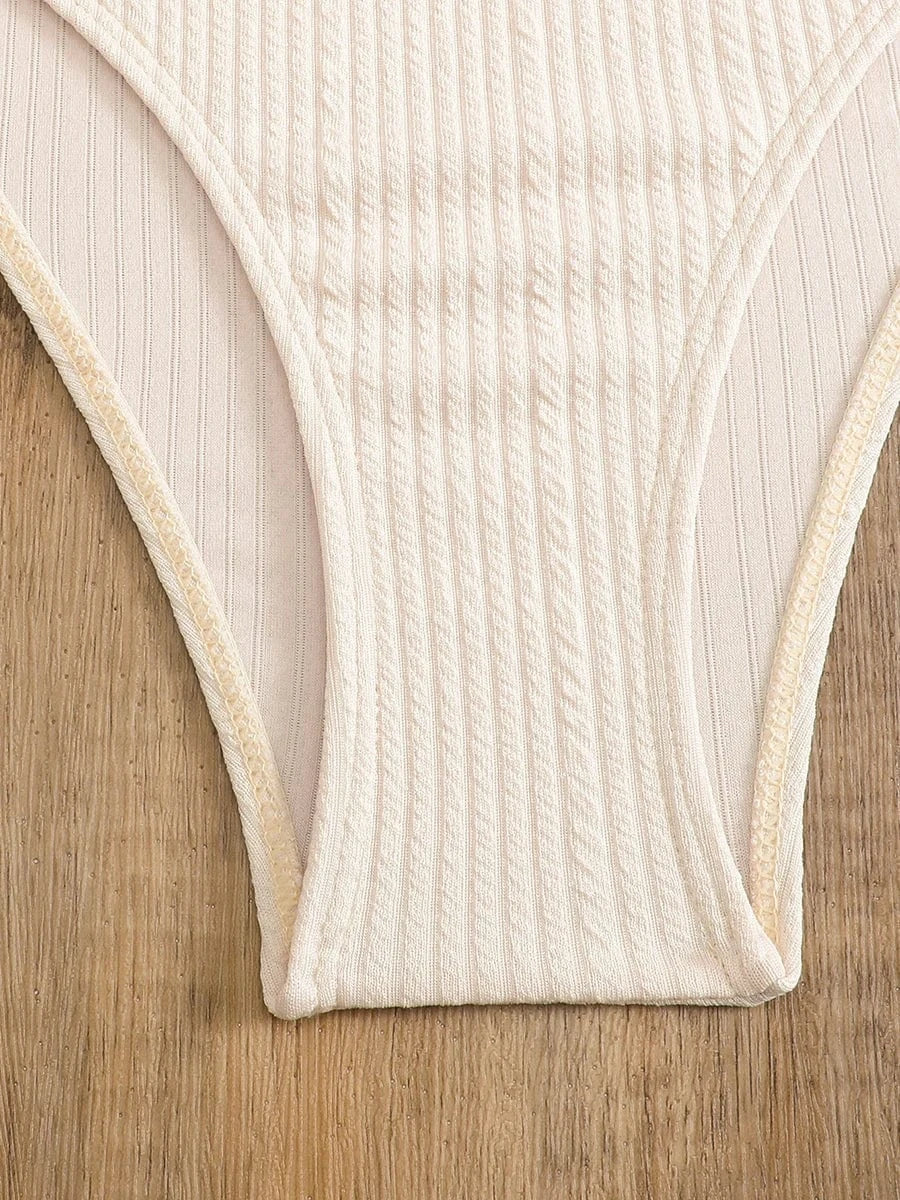 Maillot de bain beige deux pièces – Image 7