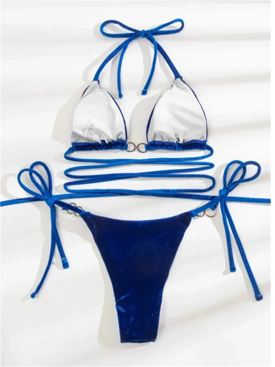 Maillot de bain femme triangle sexy à ficelles – Image 4