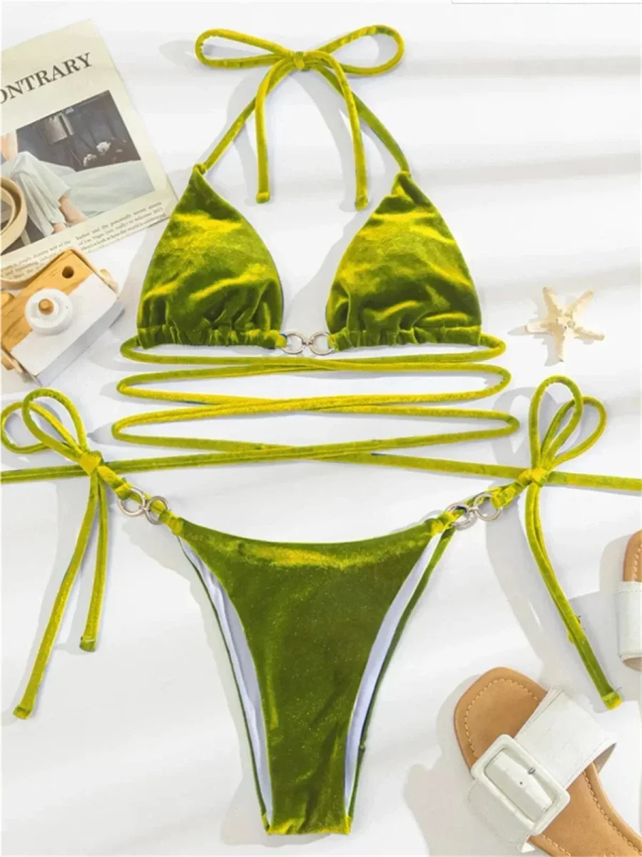 Maillot de bain femme triangle sexy à ficelles – Image 6