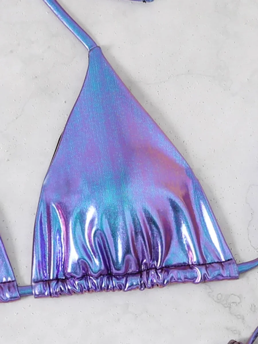 Bikini femme triangle couleurs métalisées – Image 7