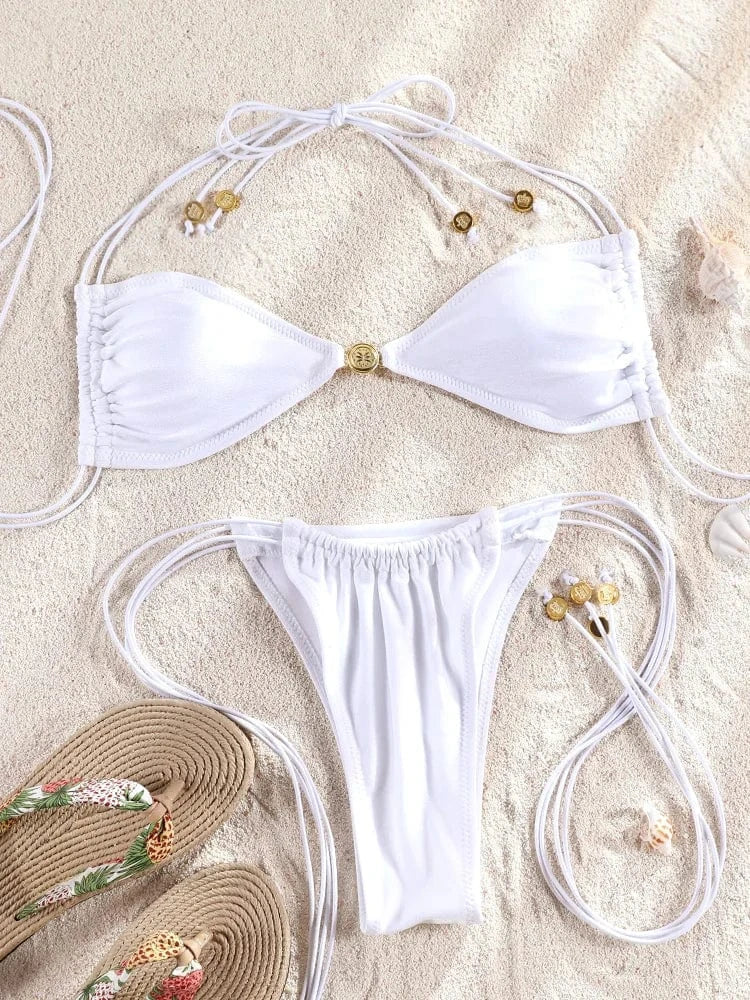 Maillot de bain femme triangle ficelle noir – Image 8