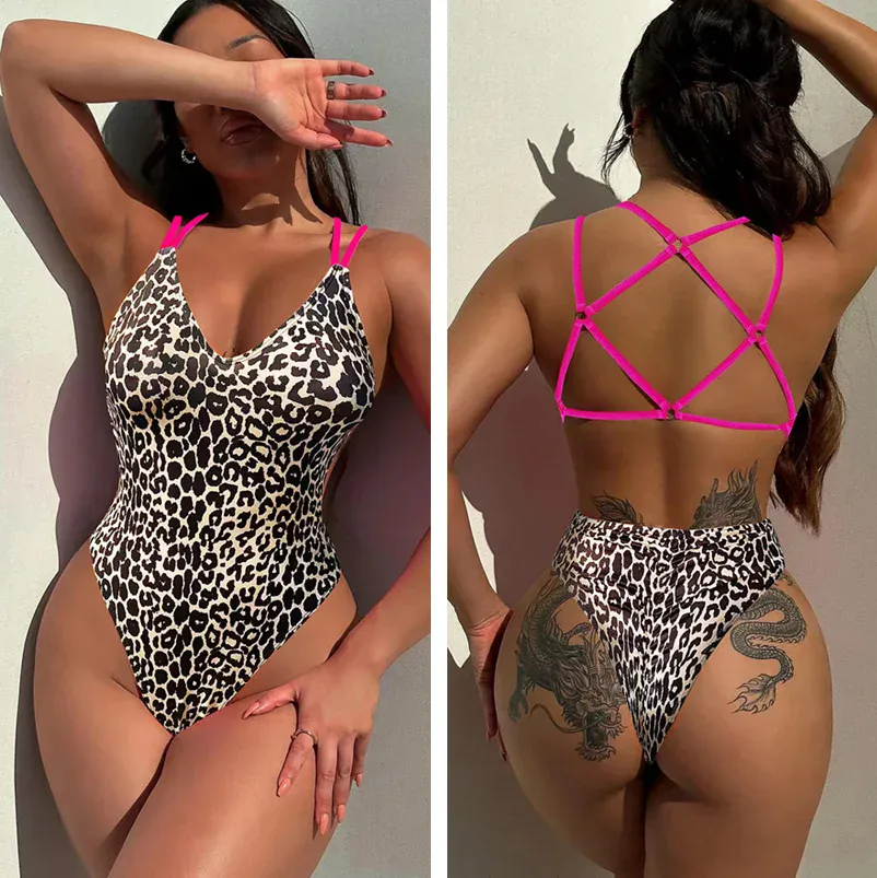 Maillot de bain une pièce femme Darsjucbd 2025 – Dos croisé, style sportif et chic – Image 4