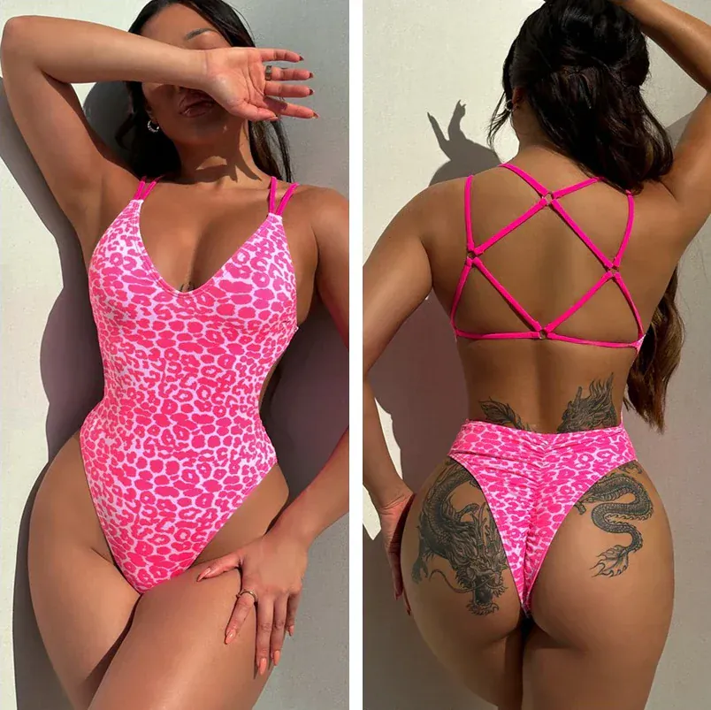 Maillot de bain une pièce femme Darsjucbd 2025 – Dos croisé, style sportif et chic – Image 3