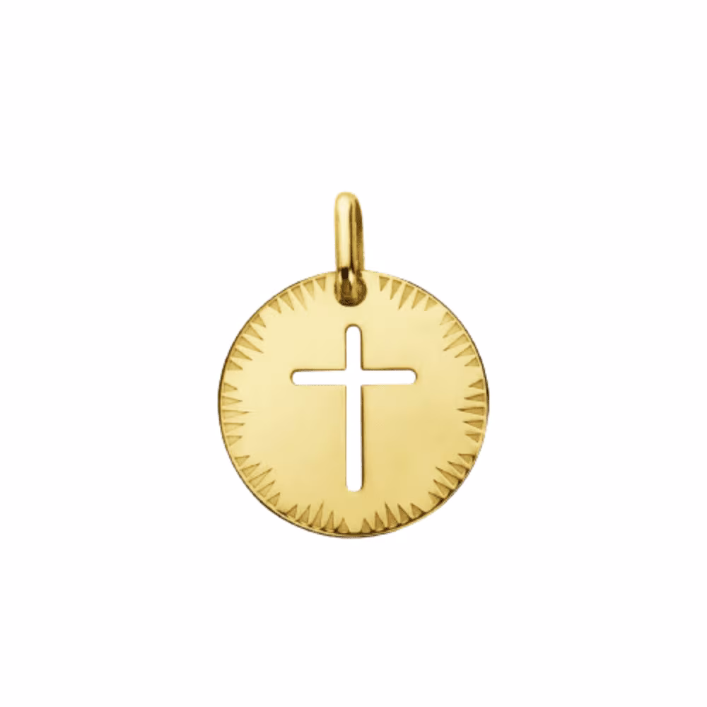 Médaille Augis Croix Ajourée, or jaune, polie brillante