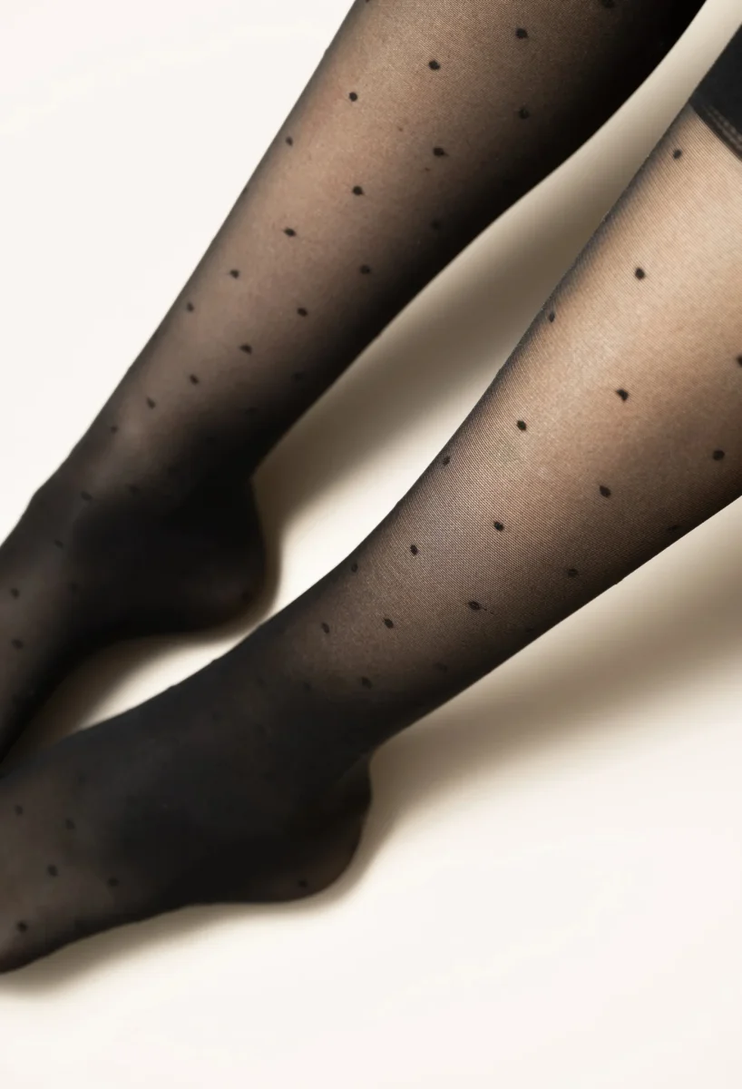 Mi-bas Polka Glow compression Légère - Noir – Image 6