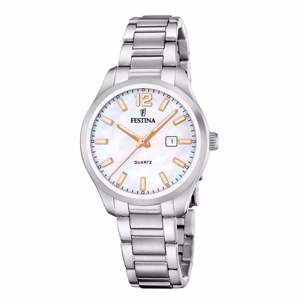 Montre Festina Classics femme, cadran nacre, bracelet acier