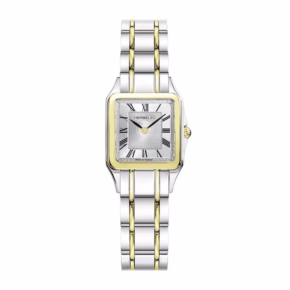 Montre femme Herbelin Luna, acier bicolore, chiffres romains