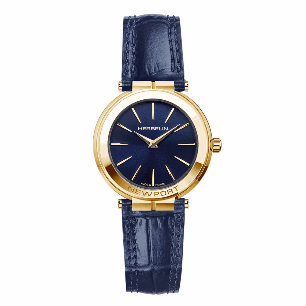 Montre Herbelin Newport Slim Dorée Cadran Bleu