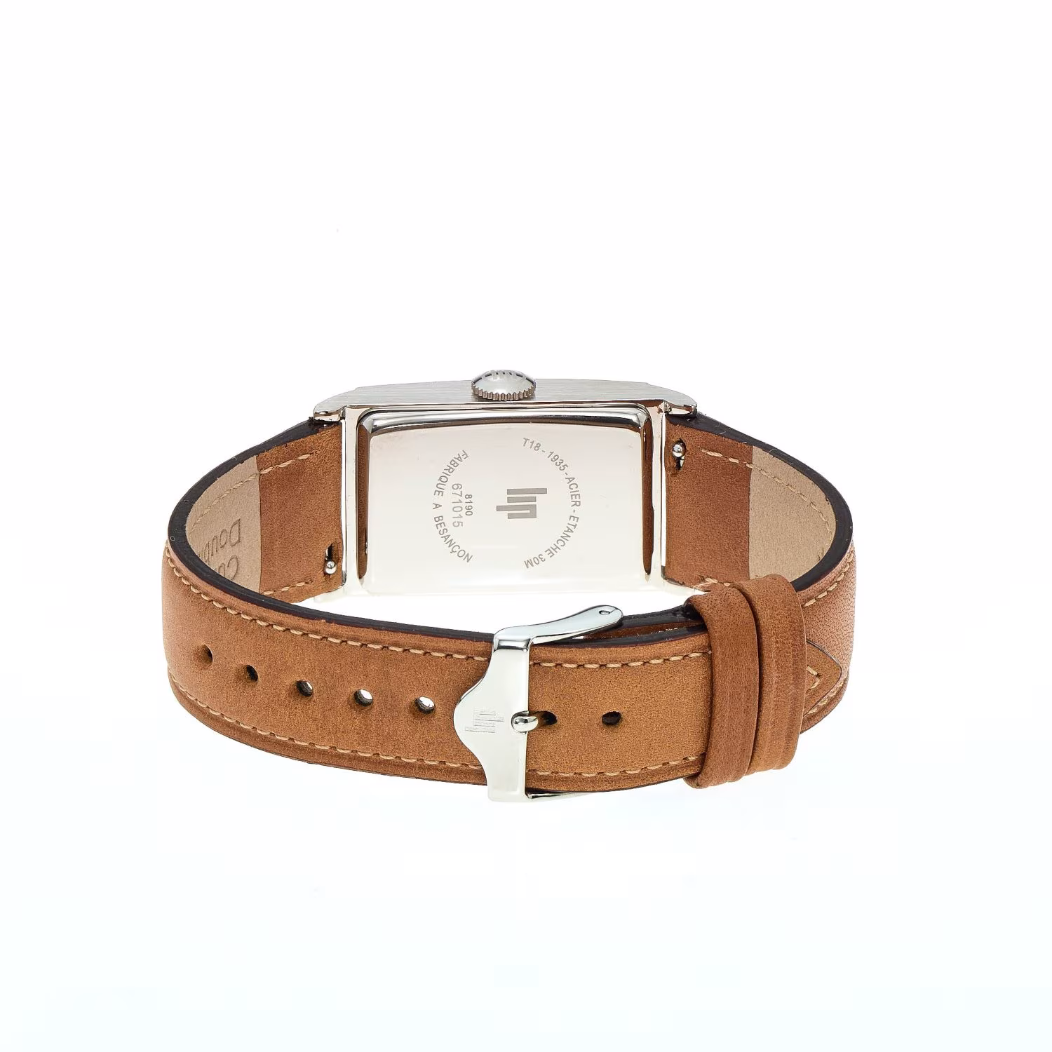 Montre Lip Churchill T18, cuir marron, cadran argenté – Image 4