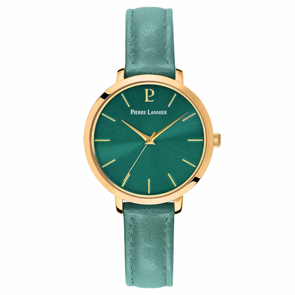 Montre femme Pierre Lannier Chouquette, cadra, vert, bracelet ert