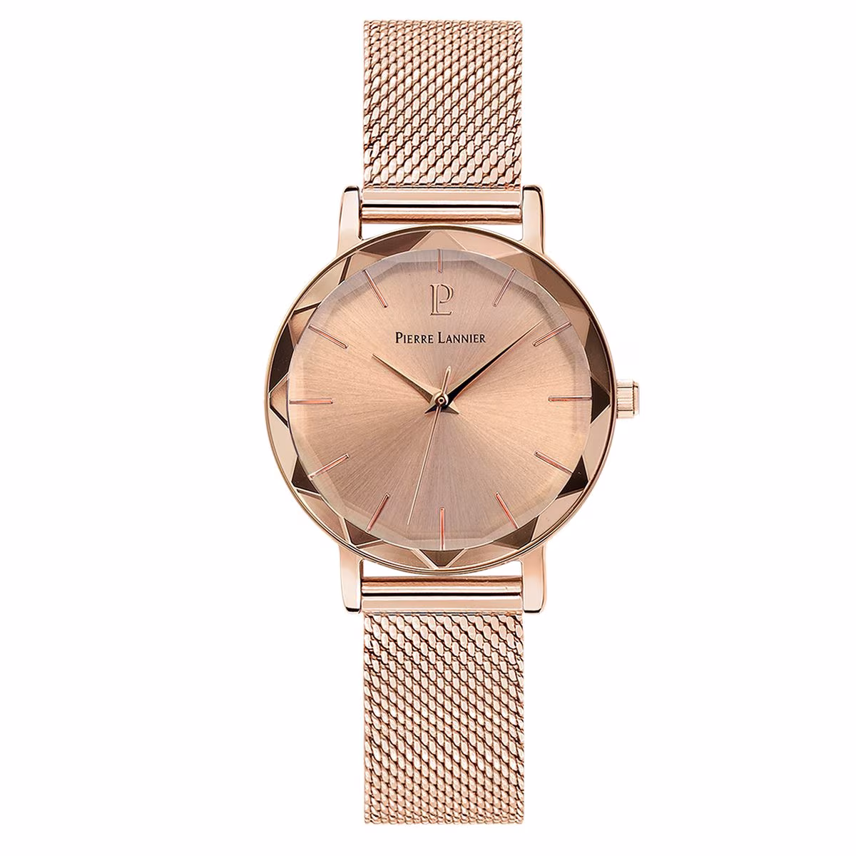 Montre Pierre Lannier Multiples, cadran rose, milanais rose